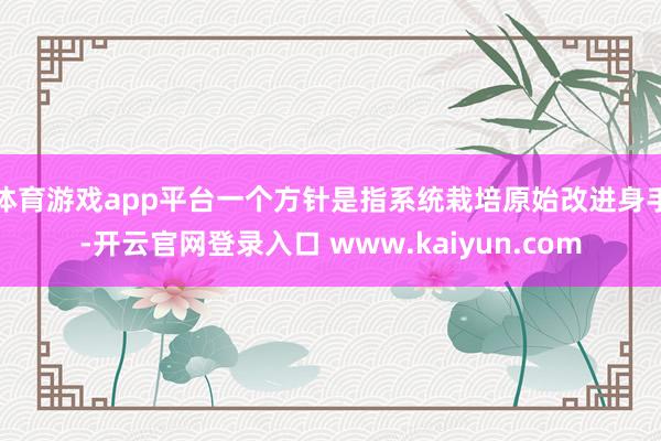 体育游戏app平台一个方针是指系统栽培原始改进身手-开云官网登录入口 www.kaiyun.com